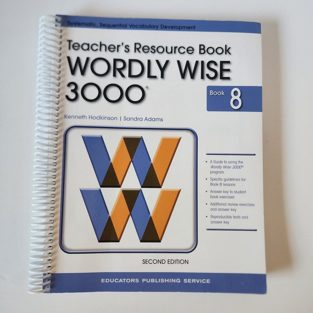 Wordly Wise Teacher's Resource Book 8 2nd Ed Grade Reproducible Spiralbound